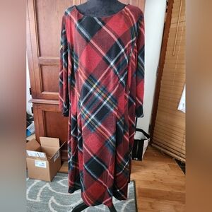 Plaid Long Sleeve Dress
